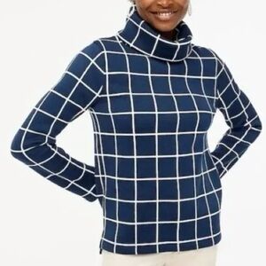 J Crew Window Pane turtleneck sweater